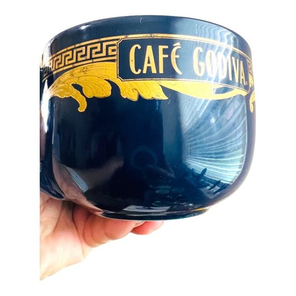 Cafe Godiva Blue and Gold Ceramic Mug by California Pantry EUC - Picture 11 of 12